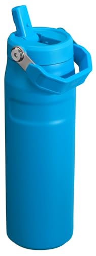 Stanley IceFlow Flip Straw 2.0 Water Bottle 24 OZ | Built-In Straw with Larger Opening | Lightweight & Leak-Resistant | Insulated Stainless Steel | BPA-Free | Azure