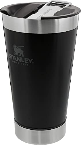 STANLEY Stay-Chill Beer Pint 16 oz | Wide Mouth Lid | Built-In Bottle Opener | Beer Tumbler Cup | Insulated Stainless Steel Pint Glass | BPA-Free | Matte Black