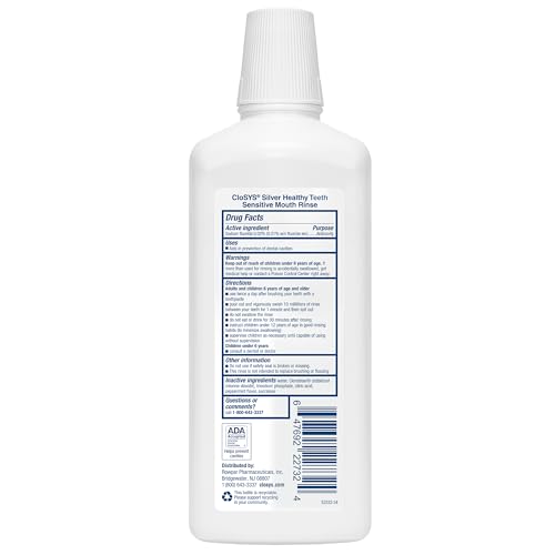 Closys Healthy Teeth Anti-Cavity Oral Rinse Mouthwash with Fluoride, Non-Burning, Non-Irritating â€“ 32 Fl Oz
