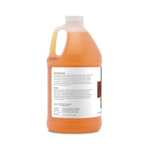 Farnam Leather New Easy-Polishing Glycerine Saddle Soap and Leather Saddle Cleaner, Protects and Preserves Leather, Cleans, Conditions and Polishes, 64 Oz.