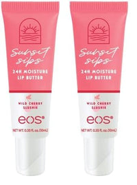 Thumbnail for eos Sunset Sips Lip Butter Tube- Wild Cherry Slushie, 24-Hour Moisture, Overnight Lip Mask, Lip Care Products, 0.35 fl oz (Pack of 2)