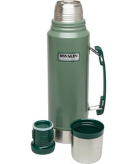 Thumbnail for Stanley Heritage Classic Vacuum Bottle with Handle 1.1 qt | Wide Mouth w/Leakproof Cup Lid | Keep Drinks Hot or Cold | Insulated Stainless Steel Thermal Bottle | BPA-Free | Hammertone Green