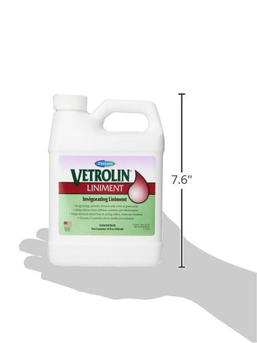 Farnam Vetrolin Horse Liniment for Muscle Soreness, Stiffness and Inflammation Relief on Horses, Helps Reduce Swelling, Aids in Pain Relief, 32 Oz.