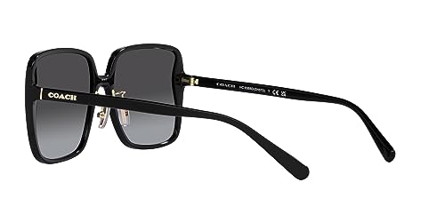 Coach HC8368D Sunglasses, Black/Grey Gradient, 61 mm