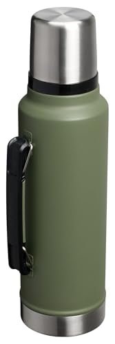 Stanley Classic Legendary Vacuum Bottle 1.5 qt | Wide Mouth with Leakproof Cup Lid | Keep Drinks Hot or Cold | Packable for Travel | Insulated Stainless Steel Thermos | BPA-Free | Dried Pine
