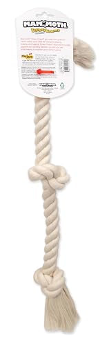 Thumbnail for Flossy Chews 100-Percent Cotton White 3-Knot Rope Tug, Large, 25-Inch
