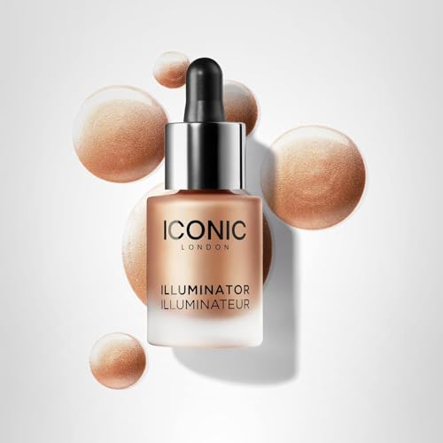 ICONIC LONDON Illuminator | Liquid Highlighting Drops for a Radiant Glow, Cruelty-Free, Vegan Makeup, Original (Champagne Shimmer) 0.45 Fl oz