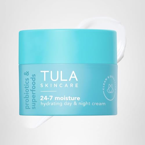 TULA Skin Care 24-7 Hydrating Day & Night Cream - Anti-Aging Moisturizer for Face, Contains Watermelon & Blueberry Extract, 1.5 oz.