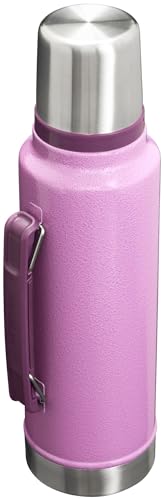Stanley Classic Legendary Vacuum Bottle 1.5 qt | Wide Mouth with Leakproof Cup Lid | Keep Drinks Hot or Cold | Packable for Travel | Insulated Stainless Steel Thermos | BPA-Free | Hammertone Lilac