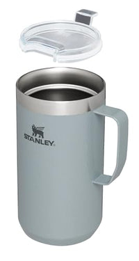 Thumbnail for Stanley Stay-Hot Camp Mug 24 oz | Press Fit Drink Through Lid | Cup for Coffee, Tea and Drinks | Insulated Stainless Steel Coffee Mug | BPA-Free | Hammertone Silver