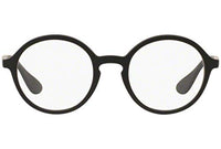 Thumbnail for Ray-Ban RX7075 Round Prescription Eyeglass Frames, Rubber Black & Black/Demo Lens, 49 mm