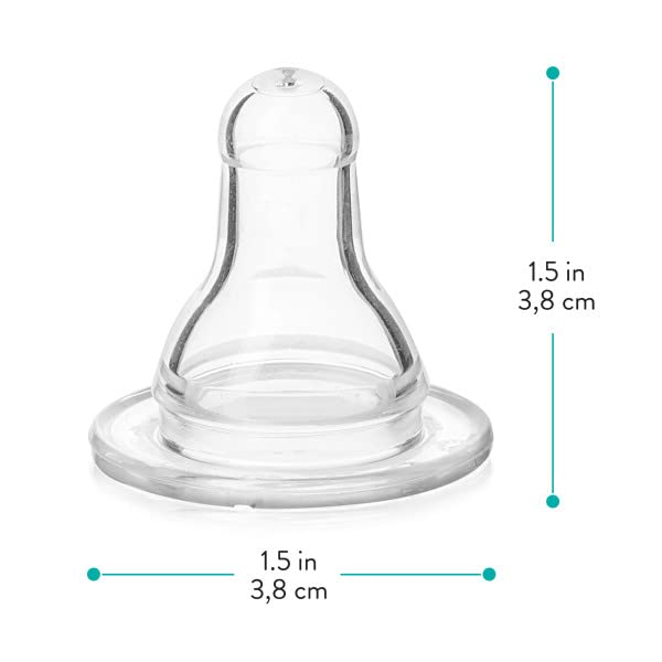 Evenflo Feeding Classic BPA-Free Silicone Medium Flow Nipples - 3 Months+, Clear 6 Count (Pack of 2)