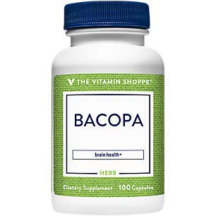 The Vitamin Shoppe Bacopa 500MG (Bacopa Monnieri), Clinically Studied Ingredient, Herbal Brain Support Supplement, Once Daily (100 Capsules)