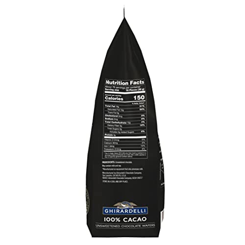 Ghirardelli Chocolate Company 100% Cacao Unsweetened Wafers, 5lb. Bag (Pack of 1)
