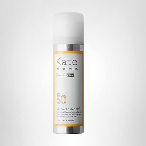 Kate Somerville UncompliKated SPF – SPF 50 Face Sunscreen and Soft Focus Makeup Setting Spray, Daily Use Sun Protection with Matte Finish, 3.4 Fl Oz