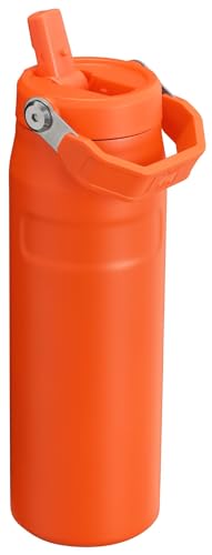 Stanley IceFlow Flip Straw 2.0 Water Bottle 24 OZ | Built-In Straw with Larger Opening | Lightweight & Leak-Resistant | Insulated Stainless Steel | BPA-Free | Tigerlily Plum