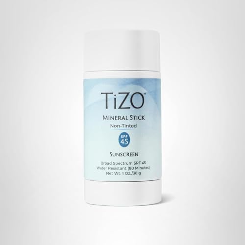 TiZO Mineral Stick SPF 45 | Non-Tinted | Water Resistant (80 minutes) | Broad Spectrum Sunscreen | UVA/UVB Protection | For all skin types | Easy On-the-Go Application | 1 oz / 30 g