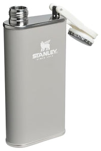 Thumbnail for Stanley Classic Easy Fill Wide Mouth Flask 8 oz | Leakproof Hip Flask | Hinge Connected Never Lose Cap | Insulated Stainless Steel Liquor Container | BPA-Free | Ash