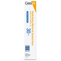 Thumbnail for CeraVe 100% Mineral Sunscreen SPF 30, Face sunscreen With Zinc Oxide & Titanium Dioxide, Hyaluronic Acid + Niacinamide + Ceramides, Oil Free, Travel Size 2.5 oz