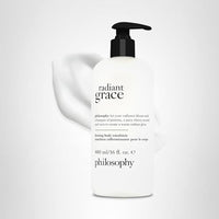 Thumbnail for philosophy radiant grace firming body emulsion - luxury scented body lotion - with shea butter - notes of jasmine, black cherry & sandalwood - 16 fl oz