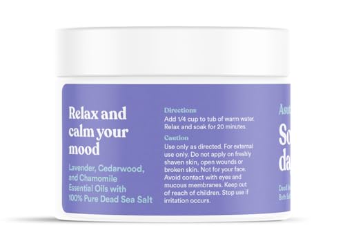 ASUTRA Dead Sea Bath Salts (Ultimate Relaxation), 16 oz - Soak in Rich & Vital Healing Minerals - Relax & Calm Your Mood with Lavender, Cedarwood, & Marjoram Essential Oils