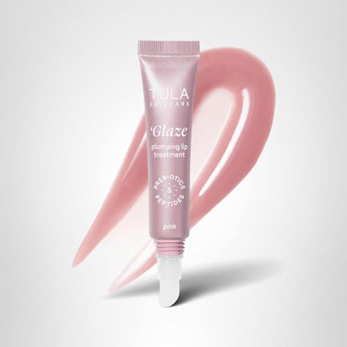 TULA Skin Care Rose Glow + Get It Lip Balm - Hydrating Peptide Lip Treatment with Hyaluronic Acid & Vitamin E, 0.28 oz., Rosy Tint