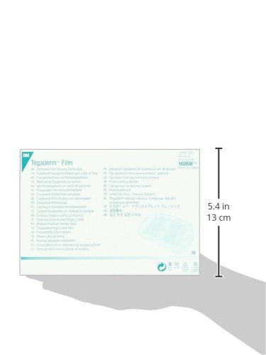 3M Tegaderm Transparent Dressing with Label 4" x 4 3/4" (10 x 12 cm)50 per Box #1626W