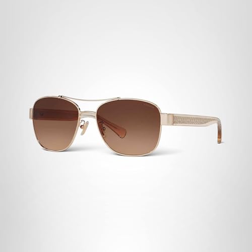 Coach HC7064 Sunglasses, Light Gold/Brown Gradient, 56 mm