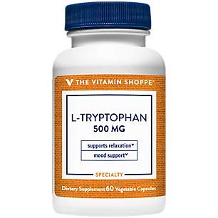 The Vitamin Shoppe L-Tryptophan 500MG, Supports Relaxation, Positive Mood & Sleep (60 Veggie Capsules)