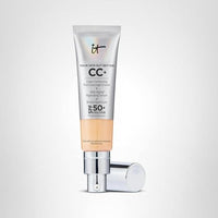 Thumbnail for IT Cosmetics CC+ Cream (Medium) - Natural Full Coverage Foundation With SPF 50+, Color Corrector & Anti-Aging Hydrating Serum, Hyaluronic Acid + Peptides, Lightweight - 1.08 fl oz