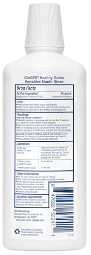 CloSYS Healthy Gums Mouthwash 32 Fl Oz, Pack of 2, Antiplaque, Anti-Gingivitis Mouthwash, Non-Burning, Non-Irritating