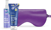 Thumbnail for ASUTRA Dorm Set Bundle, 3 Products – Purple Silk Eye Mask Filled with Lavender and Flax Seeds, Melatonin Lotion with Magnesium and Shea Butter, Lavender and Chamomile Aromatherapy Mist