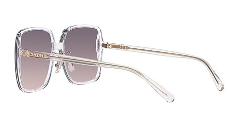Coach HC8368D Sunglasses, Transparent Clear/Violet Pink Gradient, 61 mm
