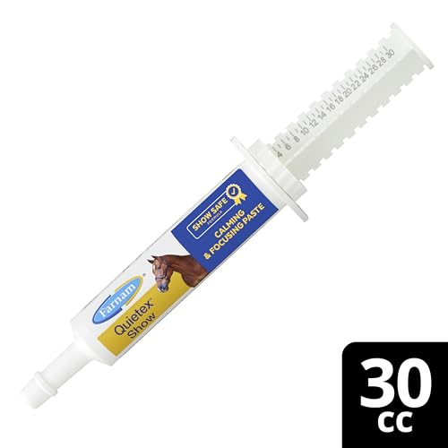 Farnam Quietex Show Calming & Focusing Paste for Horses, 30 cc Syringe, Show Safe Horse Calm Magnesium Supplement Paste, Help Manage Nervous Behavior, Focus, Keep Calm, Relaxed & Composed