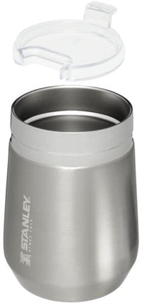 Thumbnail for Stanley GO Everyday Wine Tumbler 10 oz | Press Fit Drink Through Lid | Beverage, Coffee, and Cocktail Cup | Insulated Stainless Steel Wine Glass | BPA-Free | Stainless Steel