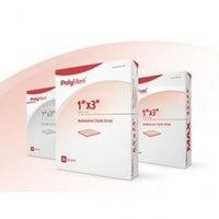 Thumbnail for Adhesive Strip PolyMem 1 X 3 Inch Fabric Rectangle Tan / White Sterile
