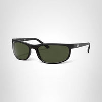 Thumbnail for Ray-Ban Mens RB2027 Predator 2 Rectangular Sunglasses, Black/ Matte Black/G-15 Green, 62 mm