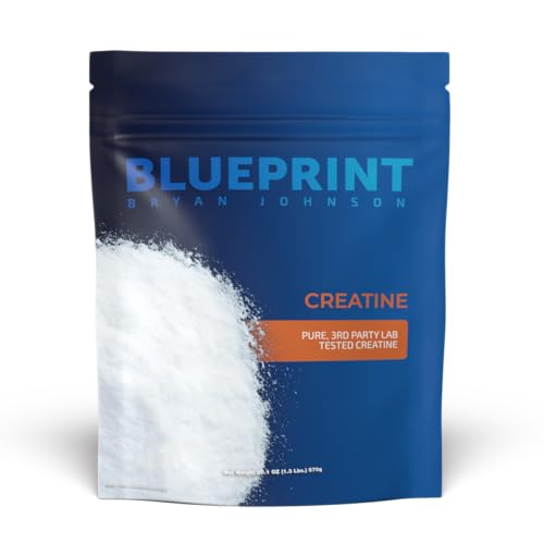 Blueprint Bryan Johnson Creatine Monohydrate Powder - Creatine Supplement for Muscle Builder & Recovery - Promotes Strength, Cognitive & Endurance Support (100 Servings)