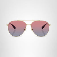 Thumbnail for COACH Sunglasses HC 7169 90050Q Shiny Light Gold/Blue Saddle Gradient Polyamid