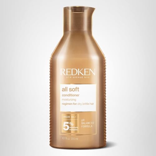 Redken All Soft Conditioner | For Dry, Brittle Hair | Moisturizes & Provides Intense Softness | With Argan Oil | 10.1 Fl Oz