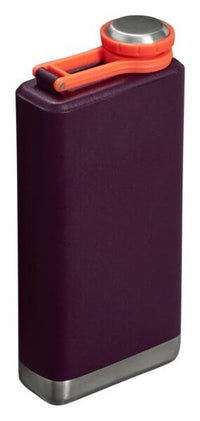 Thumbnail for Stanley Adventure Pre-Party Flask 8 oz | Leakproof Hip Flask | Hinge Connected Never Lose Cap | Insulated Stainless Steel Liquor Container | BPA-Free | Plum