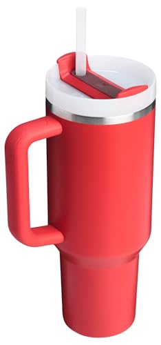 STANLEY Quencher H2.0 Tumbler with Handle and Straw 40 oz | Flowstate 3-Position Lid | Cup Holder Compatible for Travel | Insulated Stainless Steel Cup | BPA-Free | Chili Red