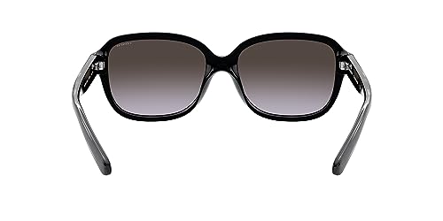 Coach HC8298U Universal Fit Sunglasses, Black/Dark Grey Gradient, 57 mm