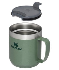 Thumbnail for STANLEY Stay-Hot Camp Mug 12 oz | Press Fit Drink Through Lid | Cup for Coffee, Tea and Drinks | Insulated Stainless Steel Coffee Mug | BPA-Free | Hammertone Green