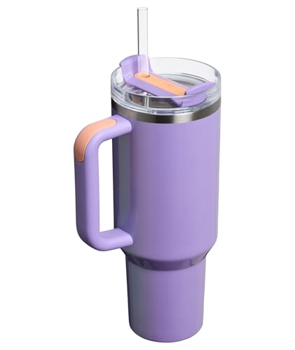 STANLEY Quencher H2.0 Tumbler with Handle and Straw 40 oz | Flowstate 3-Position Lid | Cup Holder Compatible for Travel | Insulated Stainless Steel Cup | BPA-Free | Periwinkle Shimmer