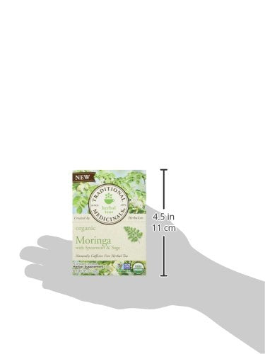 Traditional Medicinals Tea, Organic Moringa Spearmint & Sage - Everyday Wellness - Kosher, Non-GMO, Caffeine-Free - 16 Tea Bags