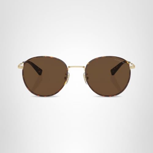 COACH Sunglasses HC 7163 90053G Light Gold/Dark Tortoise Brown Solid Polyamide