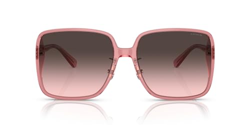 COACH Women's HC8368D Square Sunglasses, Transparent Berry/Grey Pink Gradient, 61 mm