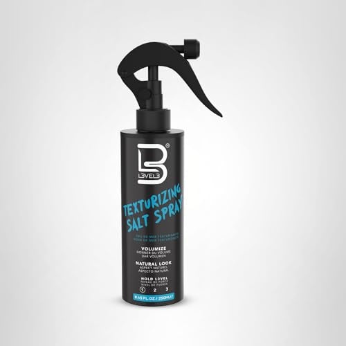 L3 Level 3 Sea Salt Texturizing Spray - Creates Beachy Waves and Texture - Casual Hair Finish (8.45 Fl Oz)