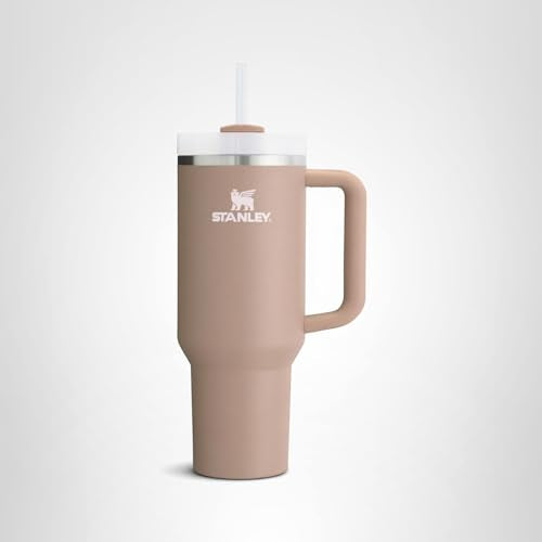 STANLEY Quencher H2.0 Tumbler with Handle and Straw 40 oz | Flowstate 3-Position Lid | Cup Holder Compatible for Travel | Insulated Stainless Steel Cup | BPA-Free | Almond Rose